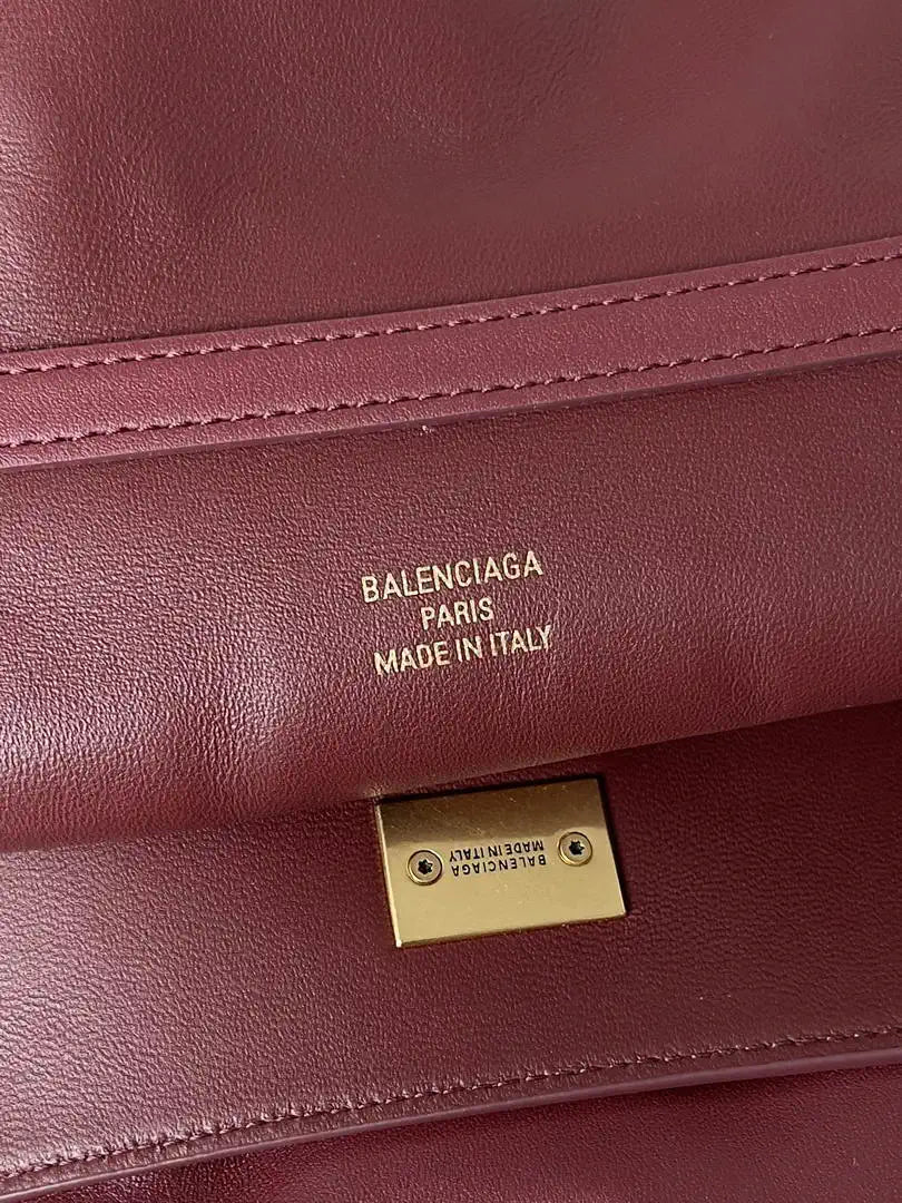 Balenciaga 7897442 Rodeo Handbag Large in Red smooth calfskin aged-Gold