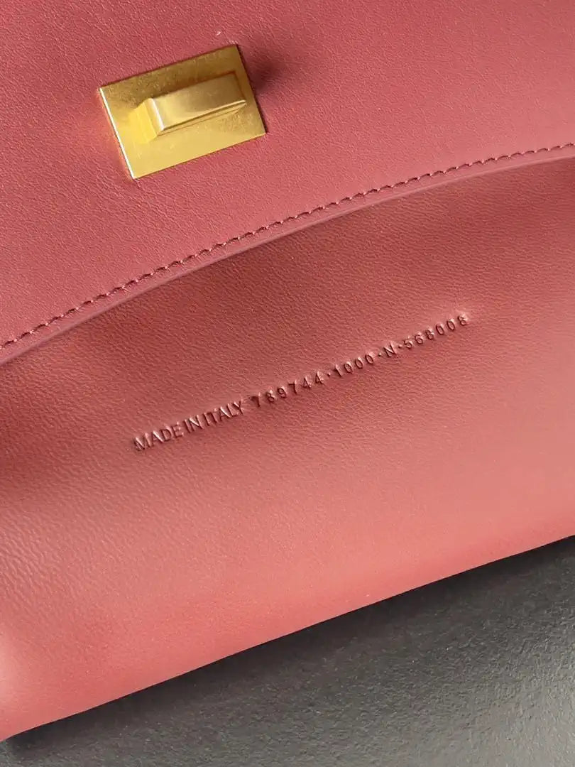 Balenciaga 7897442 Rodeo Handbag Large in Red smooth calfskin aged-Gold