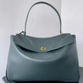 Balenciaga 7897442 Rodeo Handbag Large in Forest green smooth calfskin aged-Gold