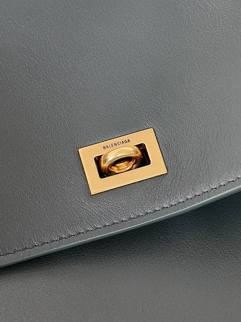 Balenciaga 7897442 Rodeo Handbag Large in Forest green smooth calfskin aged-Gold