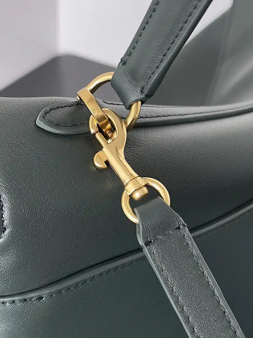Balenciaga 7897442 Rodeo Handbag Large in Forest green smooth calfskin aged-Gold