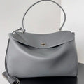 Balenciaga 7897442 Rodeo Handbag Large in Gray smooth calfskin aged-Silver