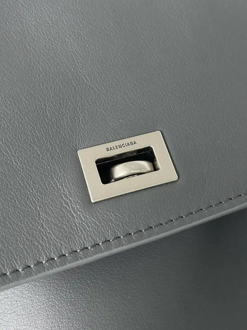 Balenciaga 7897442 Rodeo Handbag Large in Gray smooth calfskin aged-Silver