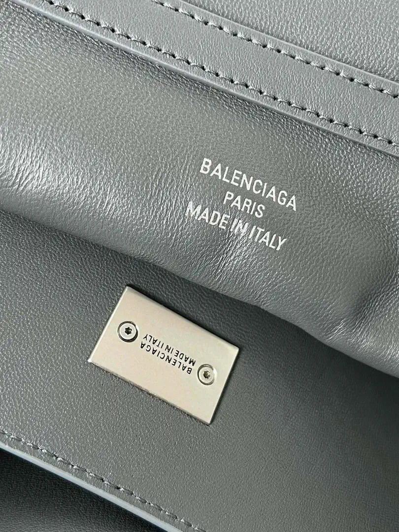 Balenciaga 7897442 Rodeo Handbag Large in Gray smooth calfskin aged-Silver