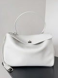 Balenciaga 7897442 Rodeo Handbag Large in White smooth calfskin aged-Silver