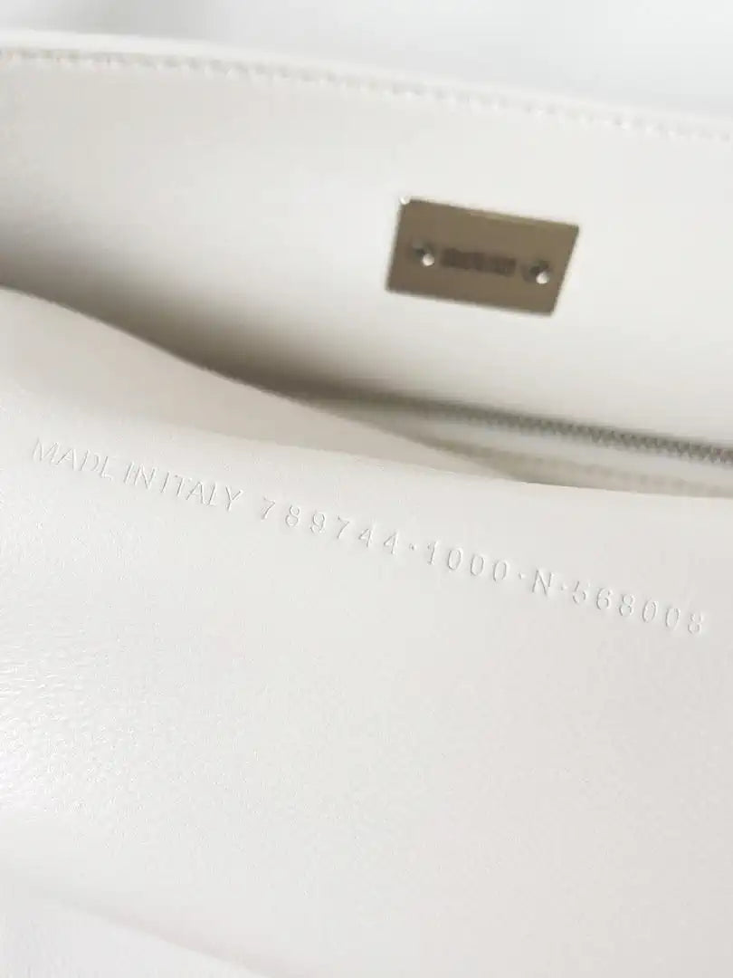 Balenciaga 7897442 Rodeo Handbag Large in White smooth calfskin aged-Silver
