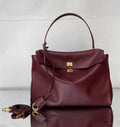 Balenciaga 7897442 Rodeo Handbag Large in Wine Red smooth calfskin Gold