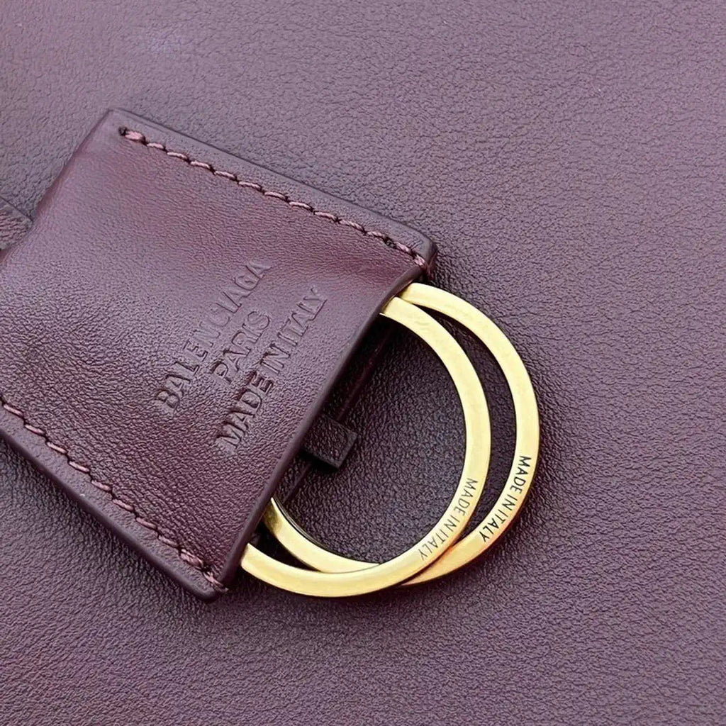 Balenciaga 7897442 Rodeo Handbag Large in Wine Red smooth calfskin Gold