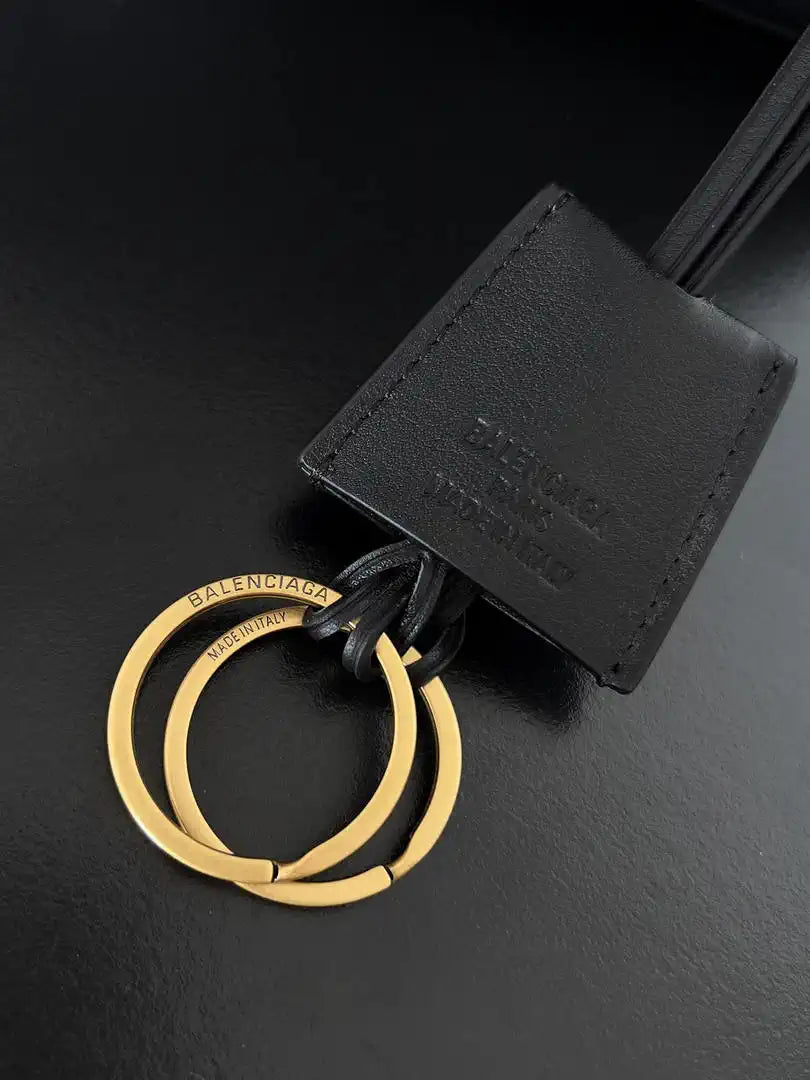 Balenciaga 7897722 Rodeo Handbag Medium in black smooth calfskin aged-gold hardware