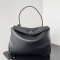 Balenciaga 7897722 Rodeo Handbag Medium in black smooth calfskin aged-Silver