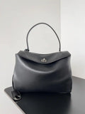 Balenciaga 7897722 Rodeo Handbag Medium in black smooth calfskin aged-Silver