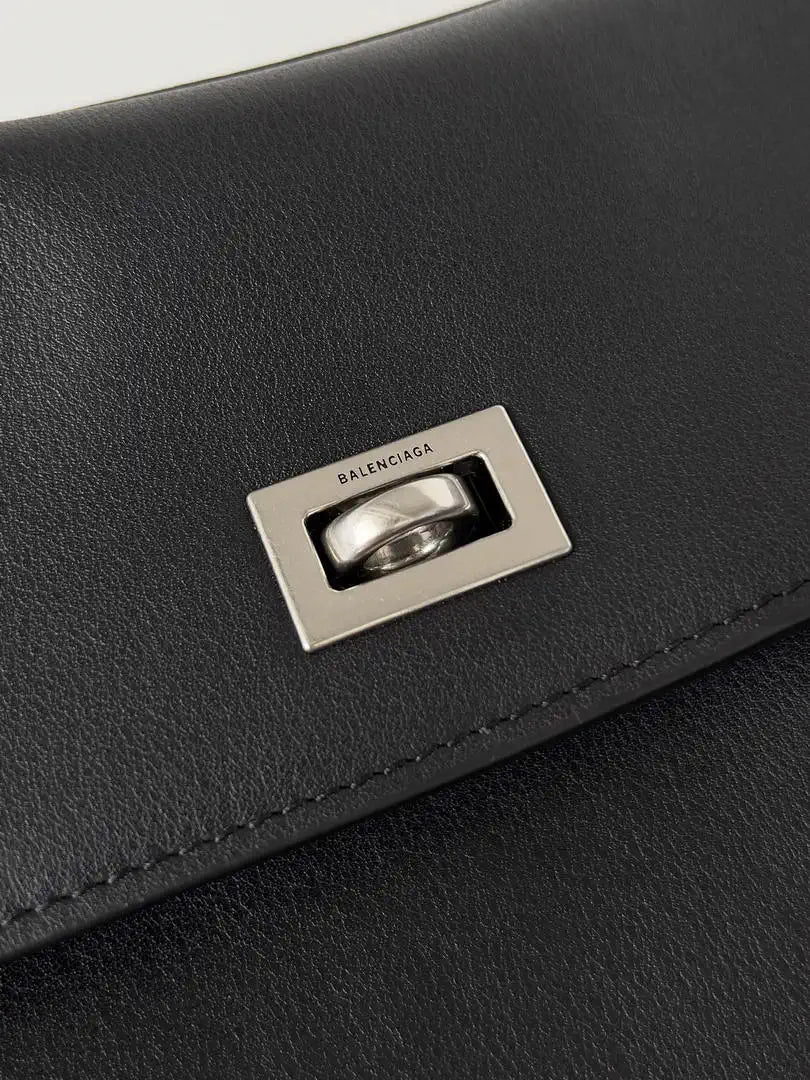 Balenciaga 7897722 Rodeo Handbag Medium in black smooth calfskin aged-Silver