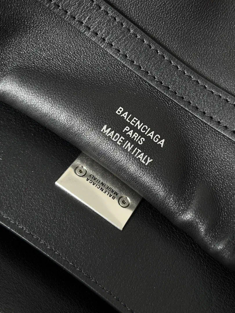 Balenciaga 7897722 Rodeo Handbag Medium in black smooth calfskin aged-Silver