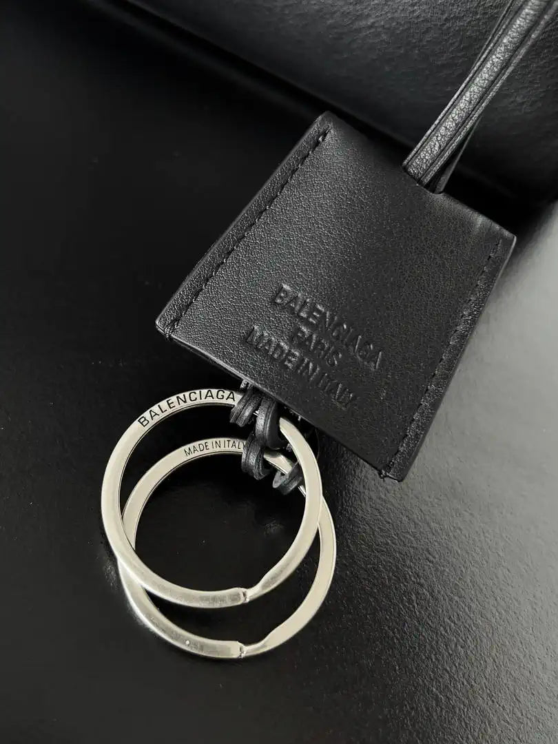 Balenciaga 7897722 Rodeo Handbag Medium in black smooth calfskin aged-Silver