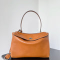 Balenciaga 7897722 Rodeo Handbag Medium in Gold Brown smooth calfskin aged-Silver