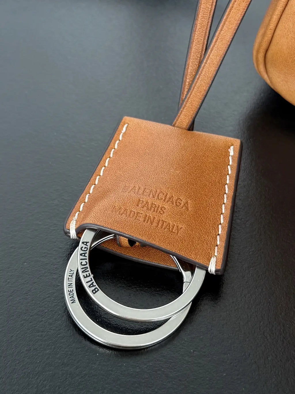 Balenciaga 7897722 Rodeo Handbag Medium in Gold Brown smooth calfskin aged-Silver