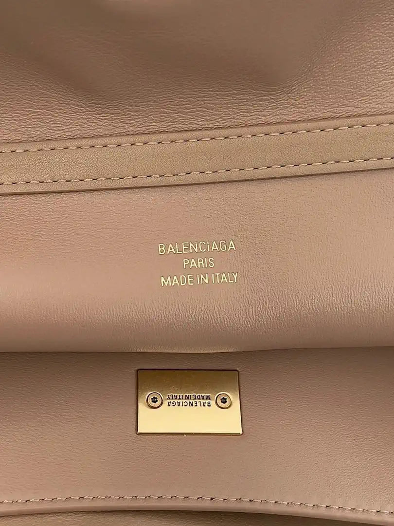 Balenciaga 7897722 Rodeo Handbag Medium in Milk Tea smooth calfskin Gold