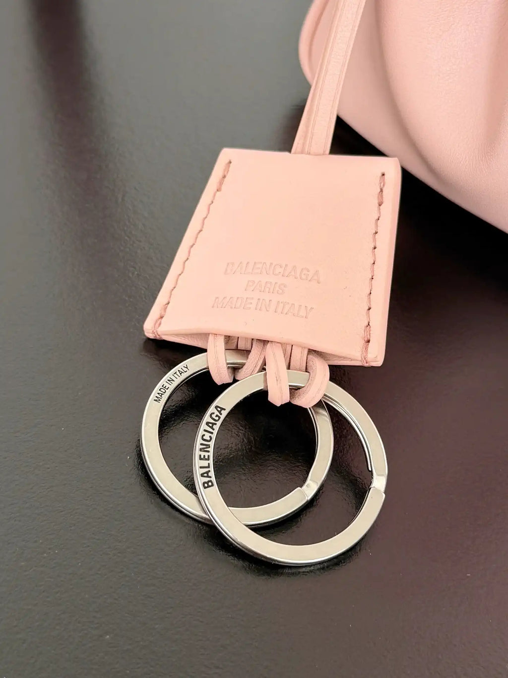 Balenciaga 7897722 Rodeo Handbag Medium in Pink smooth calfskin aged-Silver