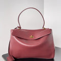 Balenciaga 7897722 Rodeo Handbag Medium in Red smooth calfskin Gold
