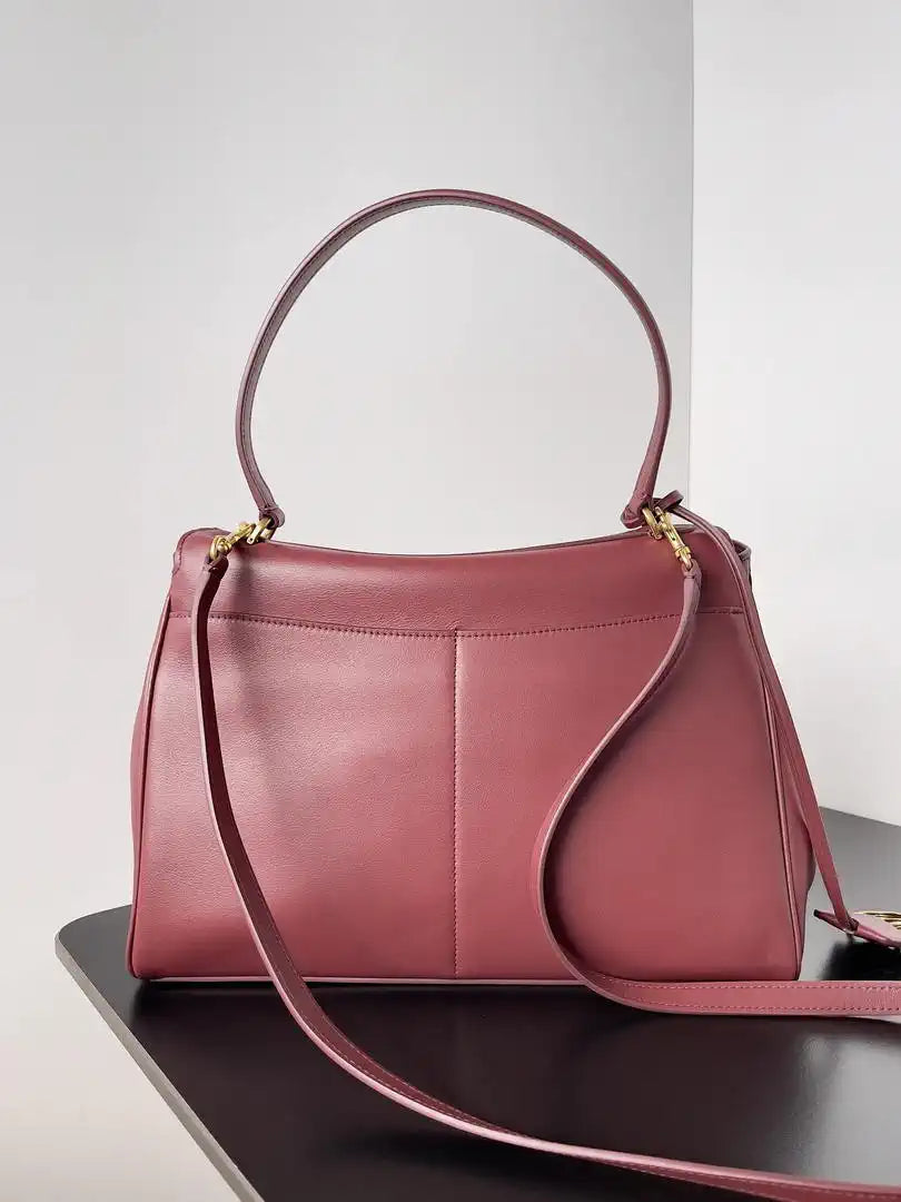 Balenciaga 7897722 Rodeo Handbag Medium in Red smooth calfskin Gold