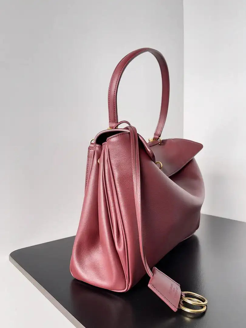 Balenciaga 7897722 Rodeo Handbag Medium in Red smooth calfskin Gold