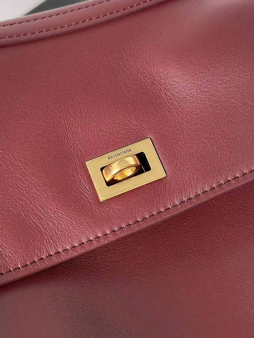 Balenciaga 7897722 Rodeo Handbag Medium in Red smooth calfskin Gold
