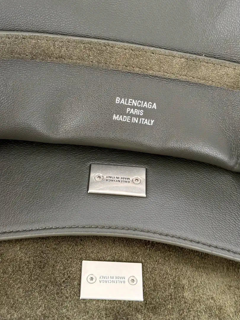Balenciaga 7897722 Rodeo Handbag Medium in Suede Green aged-Silver