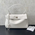 Balenciaga 7897722 Rodeo Handbag Medium in Lychee pattern calfskin