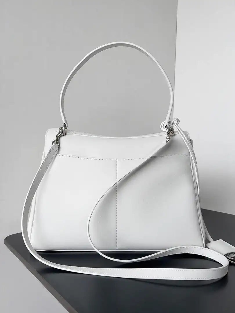 Balenciaga 7897722 Rodeo Handbag Medium in White smooth calfskin aged-gold