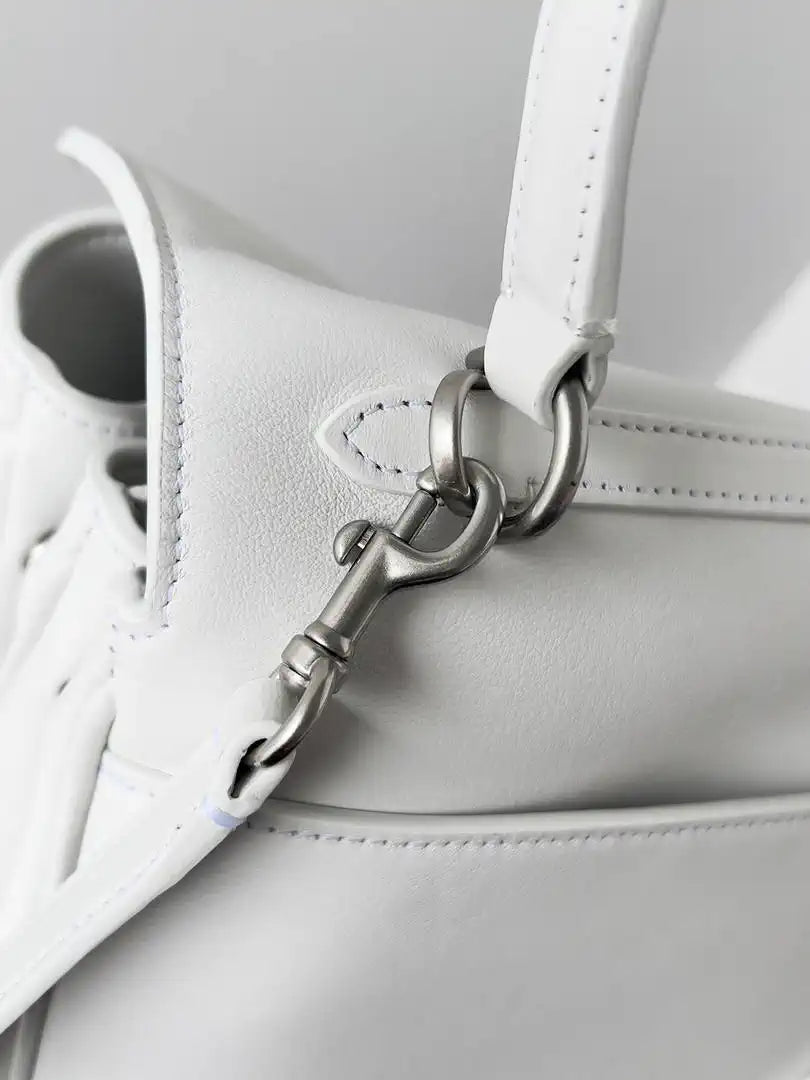 Balenciaga 7897722 Rodeo Handbag Medium in White smooth calfskin aged-gold