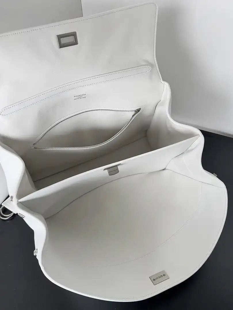 Balenciaga 7897722 Rodeo Handbag Medium in White smooth calfskin aged-gold