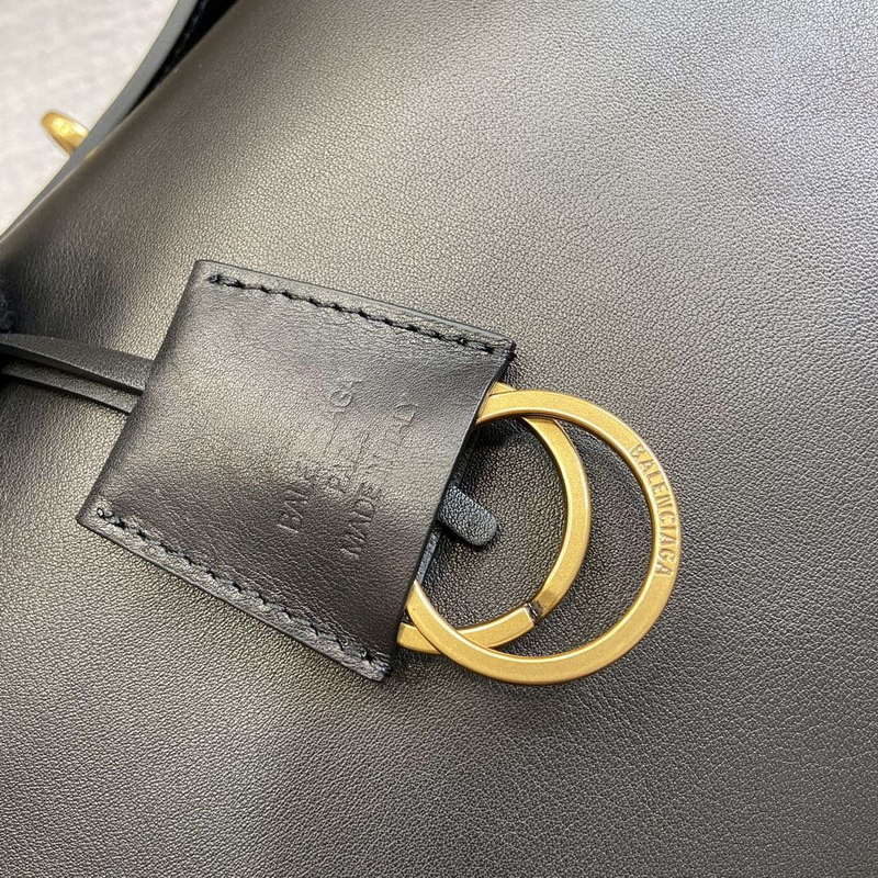 Balenciaga 7897722AA4V1000 Rodeo Medium Handbag in black smooth calfskin