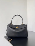 Balenciaga 7897792 Rodeo Handbag Small in black smooth calfskin  aged-gold hardware