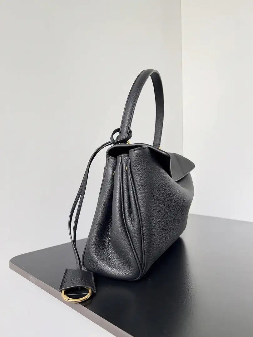 Balenciaga 7897792 Rodeo Handbag Small in black smooth calfskin  aged-gold hardware
