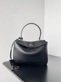 Balenciaga 7897792 Rodeo Handbag Small in black smooth calfskin  aged-Silver