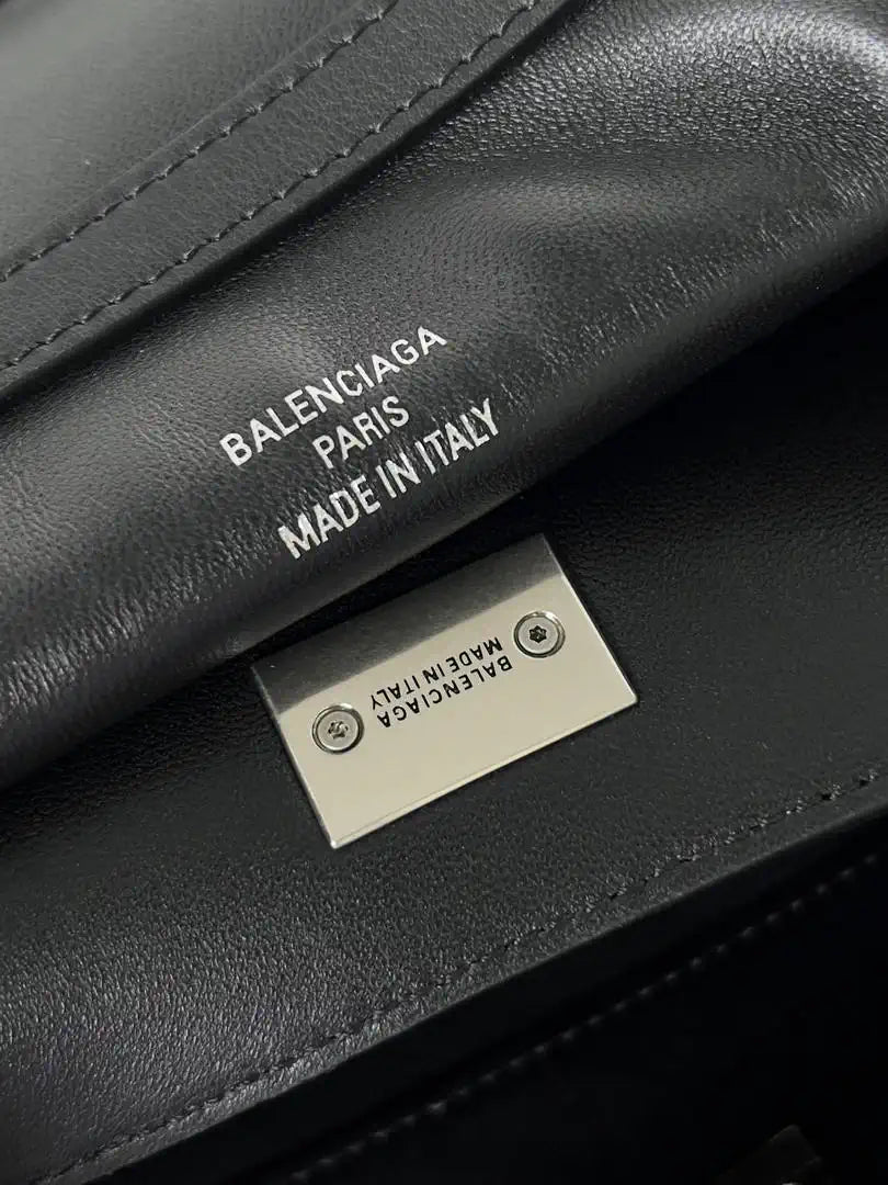 Balenciaga 7897792 Rodeo Handbag Small in black smooth calfskin  aged-Silver