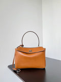 Balenciaga 7897792 Rodeo Handbag Small in Gold Brown smooth calfskin  aged-Silver
