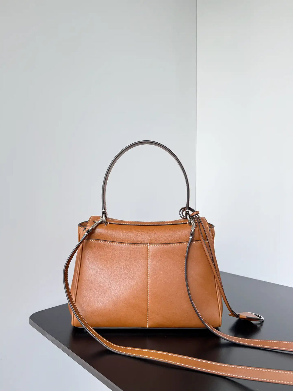 Balenciaga 7897792 Rodeo Handbag Small in Gold Brown smooth calfskin  aged-Silver