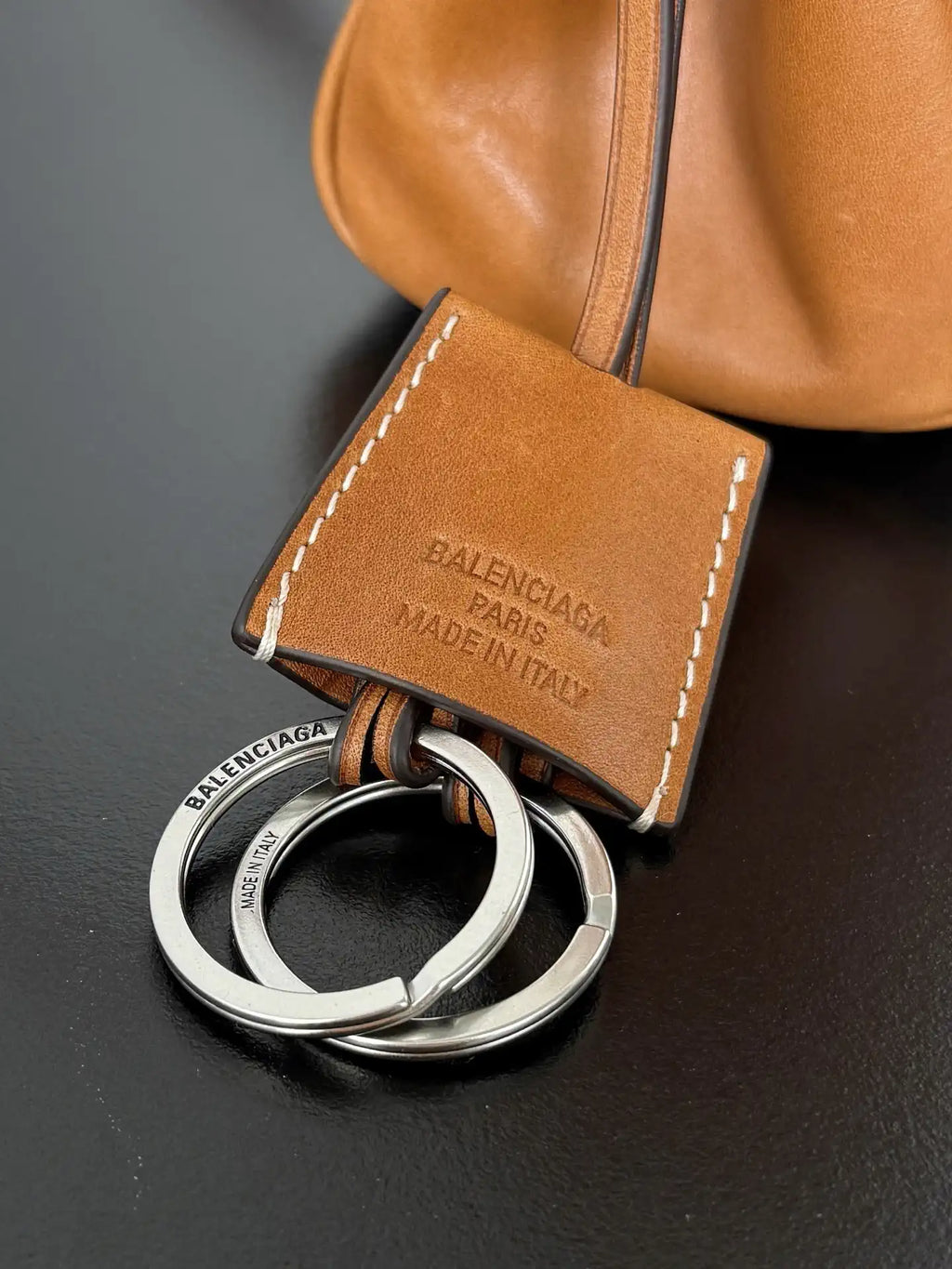 Balenciaga 7897792 Rodeo Handbag Small in Gold Brown smooth calfskin  aged-Silver