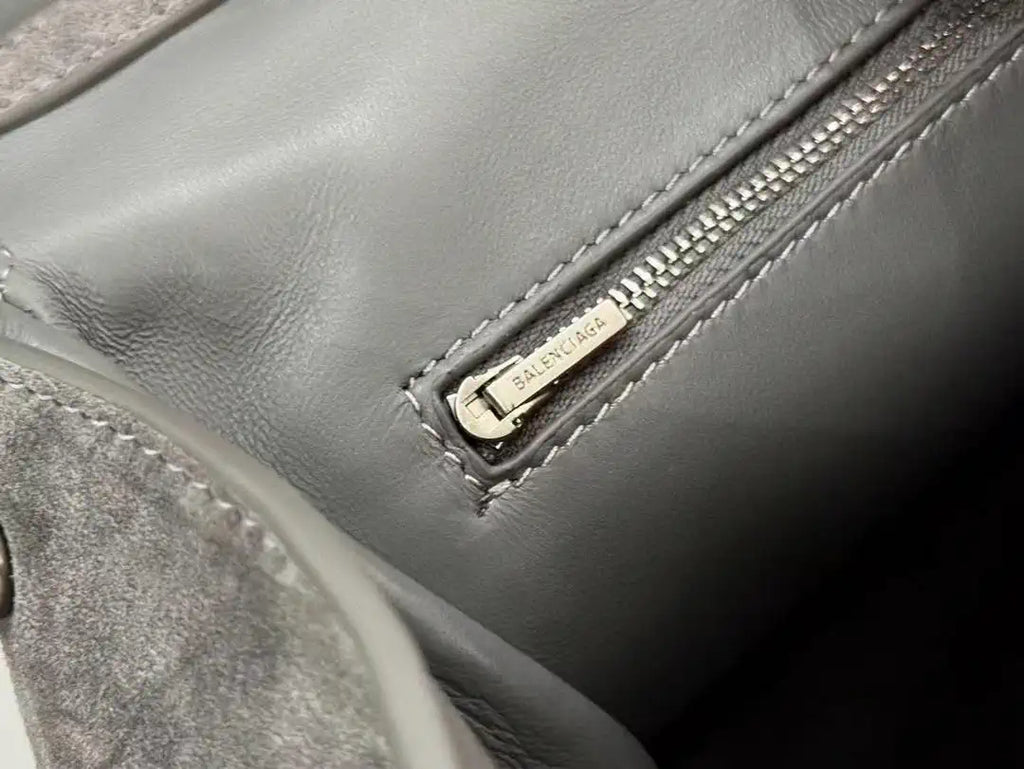 Balenciaga 7897792 Rodeo Handbag Small in Gray Suede aged-Silver