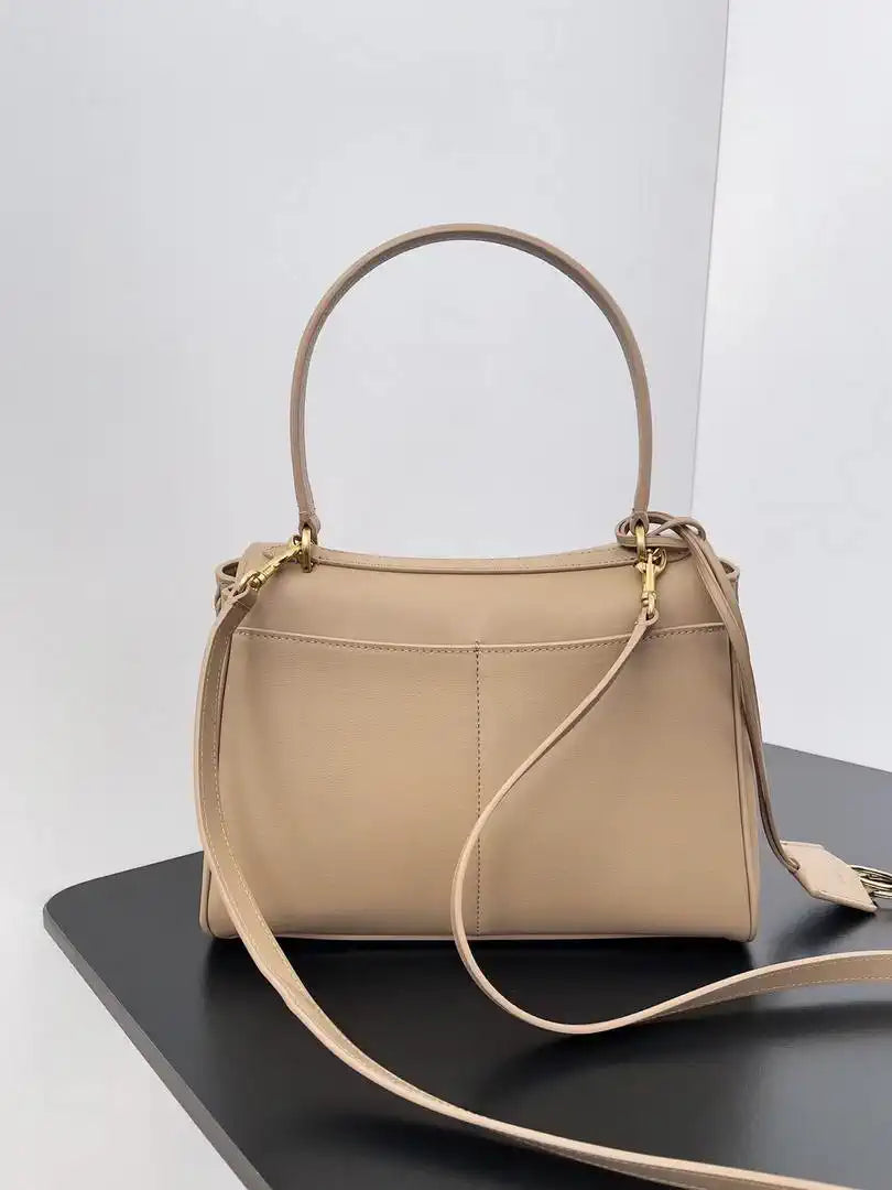 Balenciaga 7897792 Rodeo Handbag Small in Milk Tea smooth calfskin Gold
