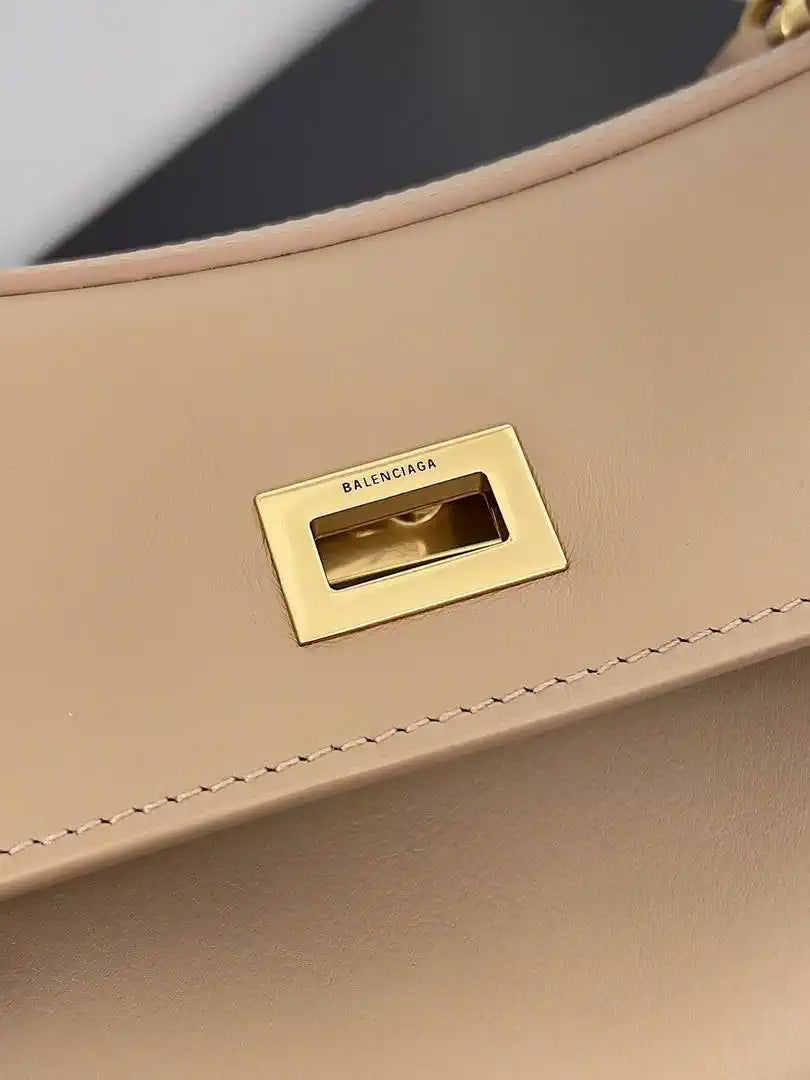 Balenciaga 7897792 Rodeo Handbag Small in Milk Tea smooth calfskin Gold