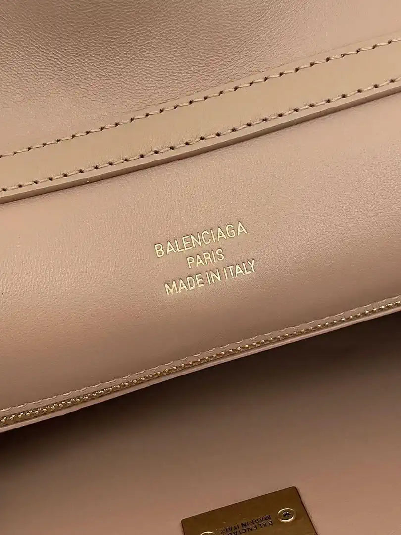Balenciaga 7897792 Rodeo Handbag Small in Milk Tea smooth calfskin Gold