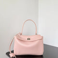 Balenciaga 7897792 Rodeo Handbag Small in Pink smooth calfskin  aged-Silver
