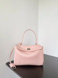 Balenciaga 7897792 Rodeo Handbag Small in Pink smooth calfskin  aged-Silver