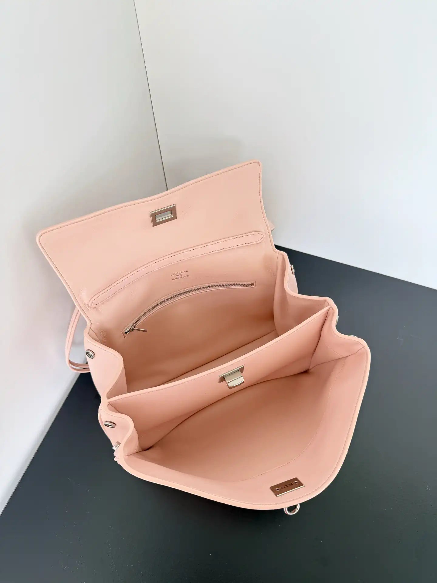 Balenciaga 7897792 Rodeo Handbag Small in Pink smooth calfskin  aged-Silver