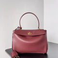 Balenciaga 7897792 Rodeo Handbag Small in Red smooth calfskin Gold