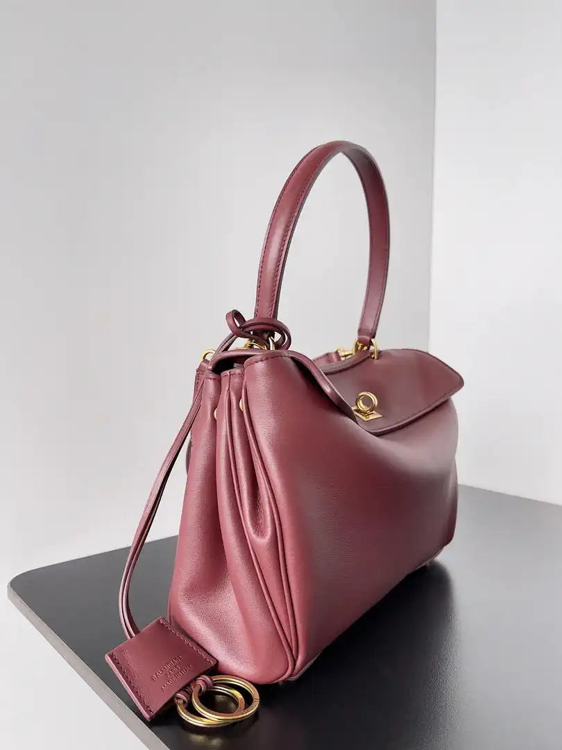 Balenciaga 7897792 Rodeo Handbag Small in Red smooth calfskin Gold