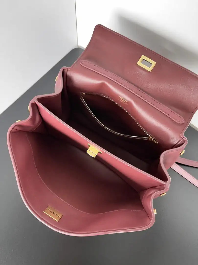 Balenciaga 7897792 Rodeo Handbag Small in Red smooth calfskin Gold