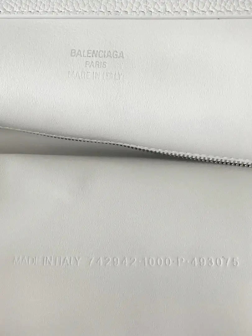 Balenciaga 7897792 Rodeo Handbag Small in White  Lychee pattern Leather